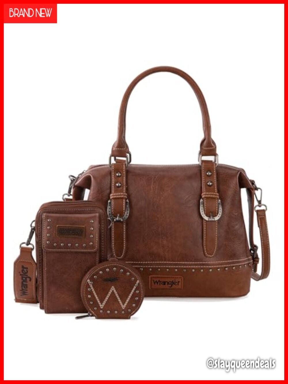 3Pc Doctor Bag Set Top-Handle Satchel with Phone Bag & Coin Purse